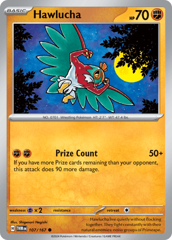 Hawlucha Twilight Masquerade Pokemon Card