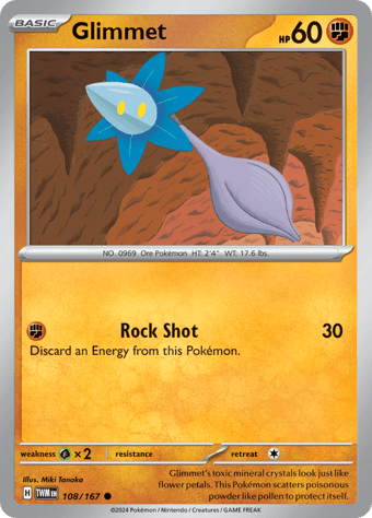 Glimmet Twilight Masquerade Pokemon Card