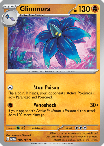 Glimmora Twilight Masquerade Pokemon Card