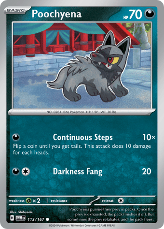 Poochyena Twilight Masquerade Pokemon Card
