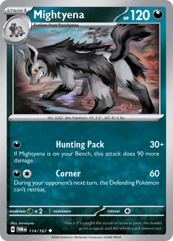 Mightyena Twilight Masquerade Pokemon Card