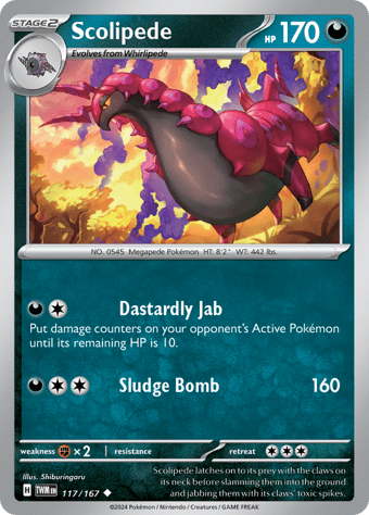 Scolipede Twilight Masquerade Pokemon Card