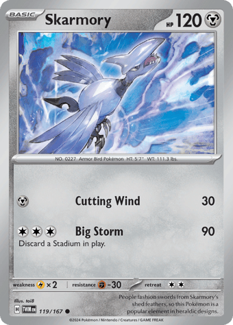 Skarmory Twilight Masquerade Pokemon Card