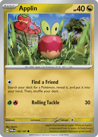 Applin Twilight Masquerade Pokemon Card