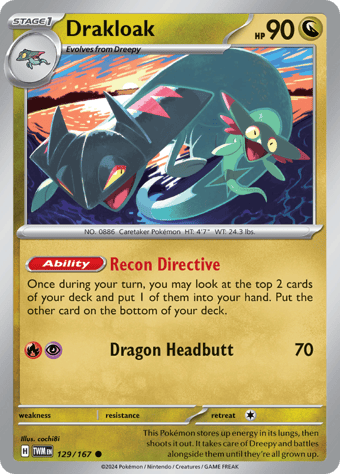 Drakloak Twilight Masquerade Pokemon Card