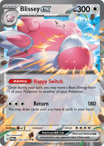 Blissey ex Twilight Masquerade Pokemon Card