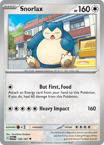 Snorlax Twilight Masquerade Pokemon Card