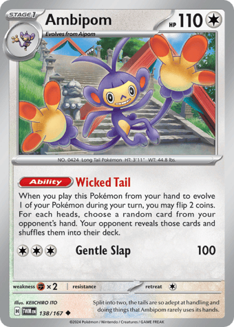 Ambipom Twilight Masquerade Pokemon Card