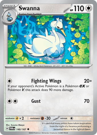 Swanna Twilight Masquerade Pokemon Card
