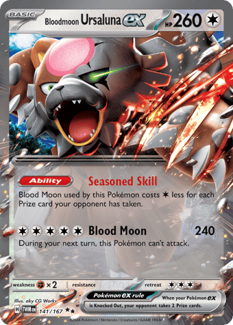 Bloodmoon Ursaluna ex Twilight Masquerade Pokemon Card