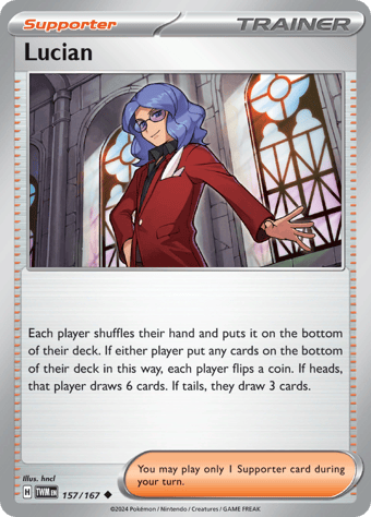 Lucian Twilight Masquerade Pokemon Card