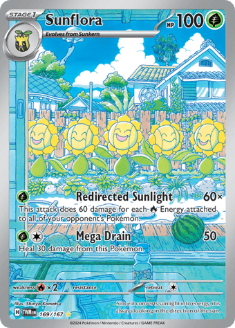 Sunflora Twilight Masquerade Pokemon Card