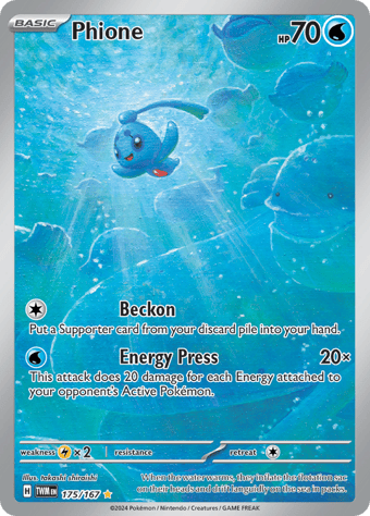 Phione Twilight Masquerade Pokemon Card