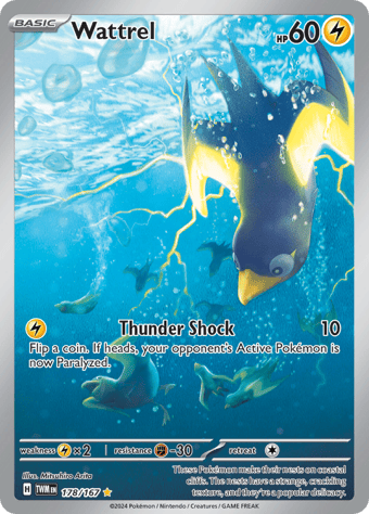 Wattrel Twilight Masquerade Pokemon Card