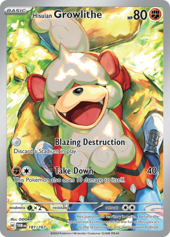 Hisuian Growlithe Twilight Masquerade Pokemon Card