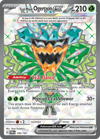 Teal Mask Ogerpon ex Twilight Masquerade Pokemon Card