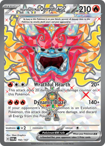 Hearthflame Mask Ogerpon ex Twilight Masquerade Pokemon Card