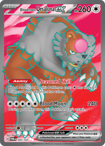 Bloodmoon Ursaluna ex Twilight Masquerade Pokemon Card