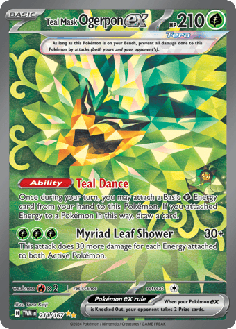 Teal Mask Ogerpon ex Twilight Masquerade Pokemon Card