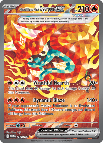 Hearthflame Mask Ogerpon ex Twilight Masquerade Pokemon Card