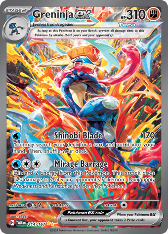 Greninja ex Twilight Masquerade Pokemon Card