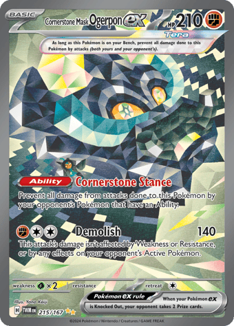 Cornerstone Mask Ogerpon ex Twilight Masquerade Pokemon Card