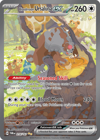 Bloodmoon Ursaluna ex Twilight Masquerade Pokemon Card