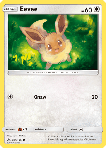 Eevee Ultra Prism Pokemon Card