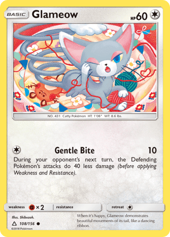 Glameow Ultra Prism Pokemon Card