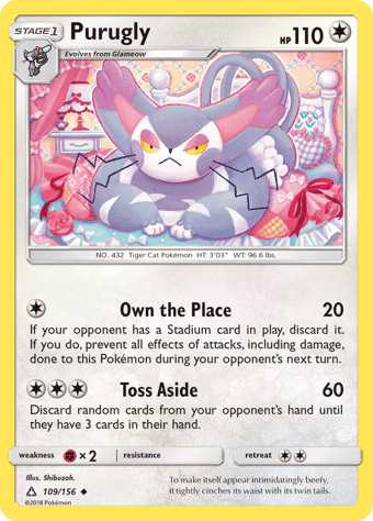 Purugly Ultra Prism Pokemon Card