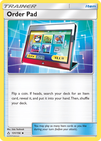 Order Pad Ultra Prism Pokemon Card