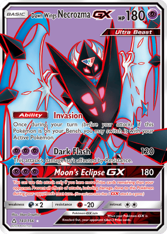 Dawn Wings Necrozma-GX Ultra Prism Pokemon Card