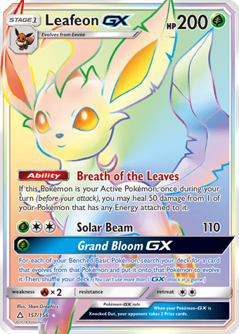 Leafeon-GX Ultra Prism Pokemon Card