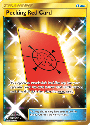 Peeking Red Card Ultra Prism Pokemon Card