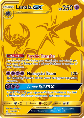 Lunala-GX Ultra Prism Pokemon Card