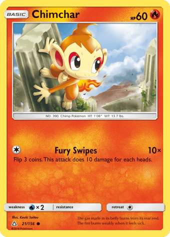Chimchar Ultra Prism Pokemon Card