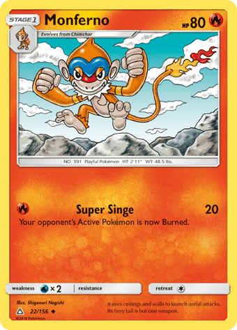 Monferno Ultra Prism Pokemon Card