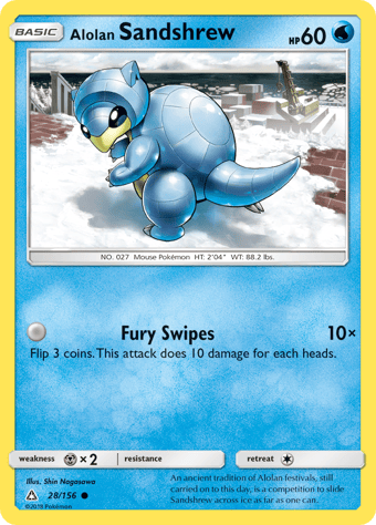 Alolan Sandshrew Ultra Prism Pokemon Card