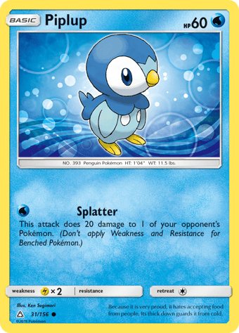 Piplup Ultra Prism Pokemon Card