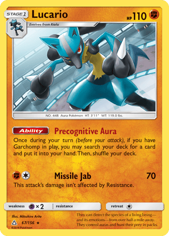 Lucario Ultra Prism Pokemon Card