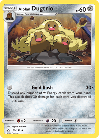 Alolan Dugtrio Ultra Prism Pokemon Card