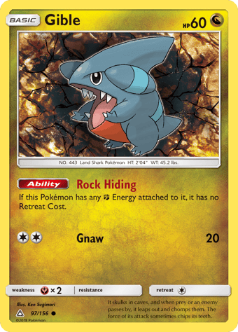 Gible Ultra Prism Pokemon Card