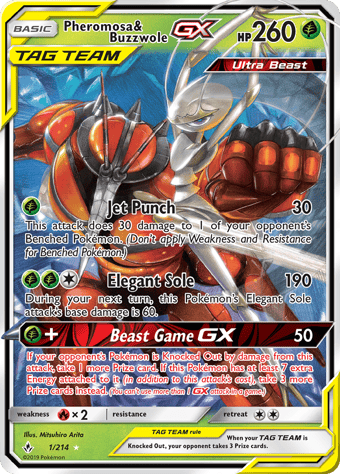 Pheromosa & Buzzwole-GX Unbroken Bonds Pokemon Card