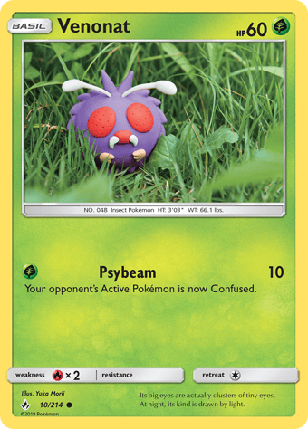Venonat Unbroken Bonds Pokemon Card