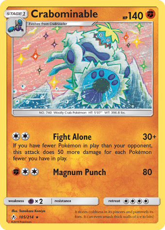 Crabominable Unbroken Bonds Pokemon Card