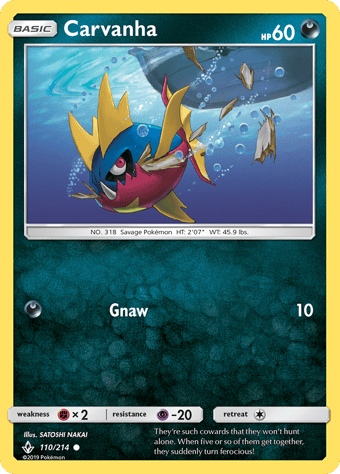 Carvanha Unbroken Bonds Pokemon Card