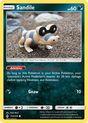Sandile Unbroken Bonds Pokemon Card