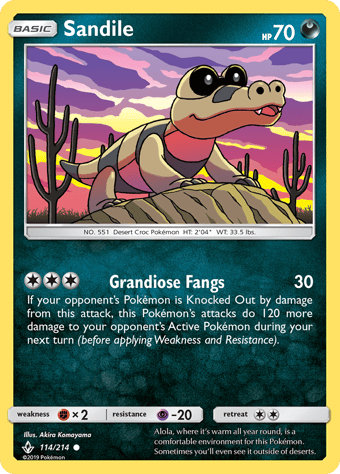 Sandile Unbroken Bonds Pokemon Card