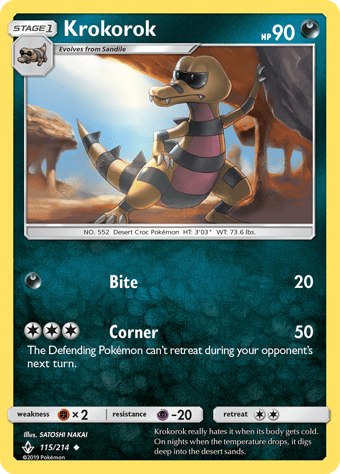 Krokorok Unbroken Bonds Pokemon Card