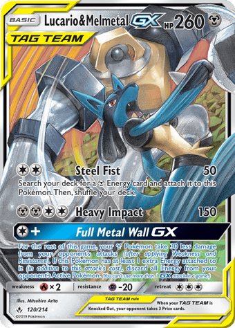 Lucario & Melmetal-GX Unbroken Bonds Pokemon Card